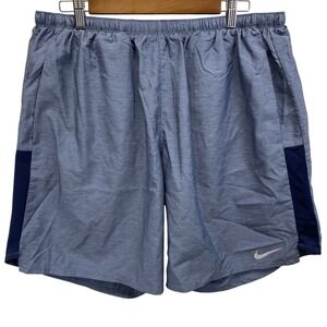 Nike Dri Fit Challenger Mens XXL Running Shorts Blue Performance Workout (Read)